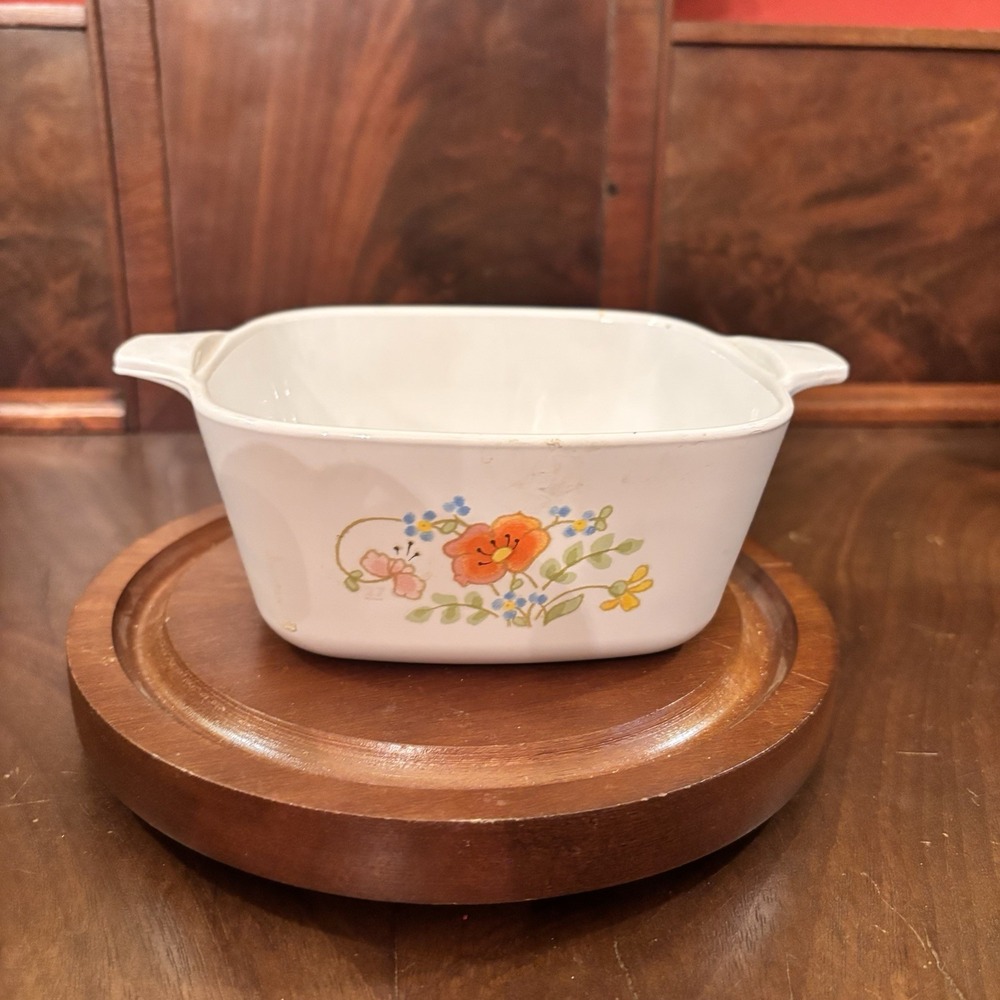 Vintage Corning Ware P-43-B 700mL Floral Casserole Baking Dish Wildflower USA - Picture 5 of 9